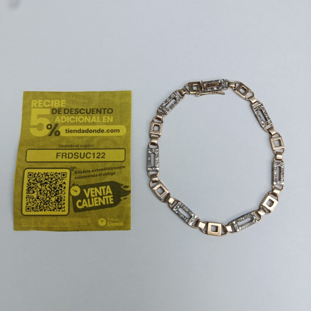 PULSERA ORO COMBINADO 10 K 13.9 GRMS (SEMINUEVO)