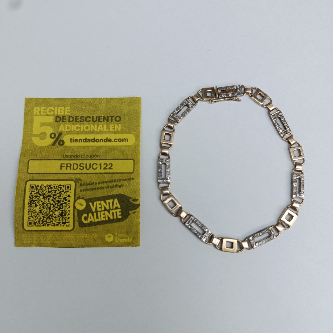 PULSERA ORO COMBINADO 10 K 13.9 GRMS (SEMINUEVO)