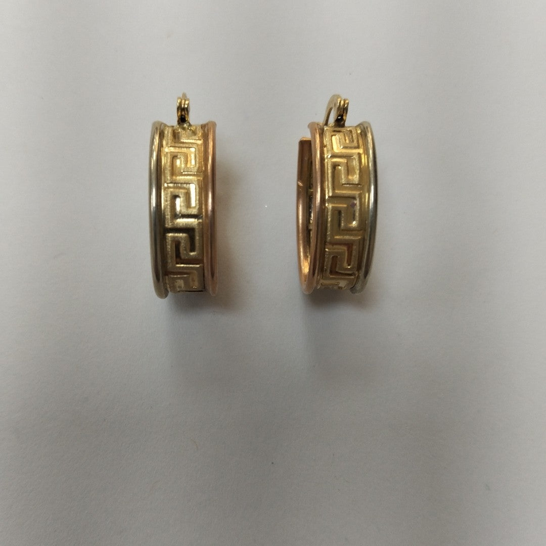 ARETES PAR ORO,ORO COMBINADO 14 K 4,20 GRMS (SEMINUEVO)