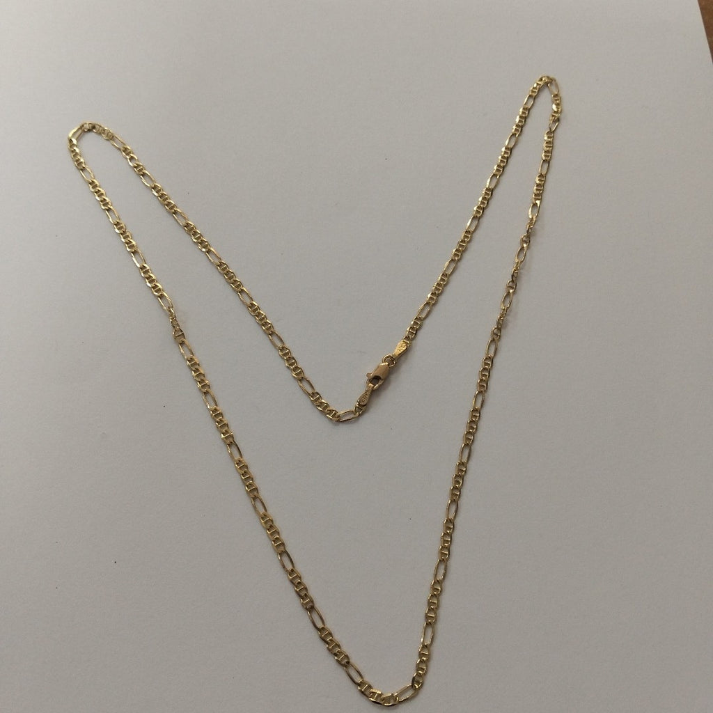 CADENAS TEJIDO FIGARO GUCHI ORO 10K 55 CM 5 GR (NUEVO)