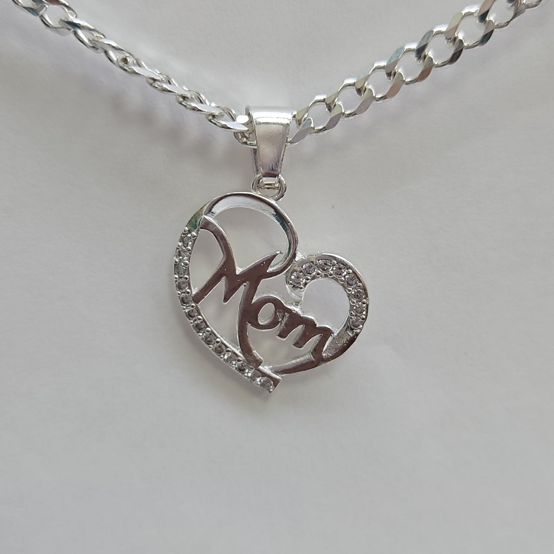 DIJE CORAZON C/CIRCONIAS PLATA .925 3.3 GR (NUEVO)