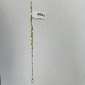 PULSERAS TEJIDO BARBADA DIAMANTADA ORO 14K 18 CM 3.2 GR (NUEVO)