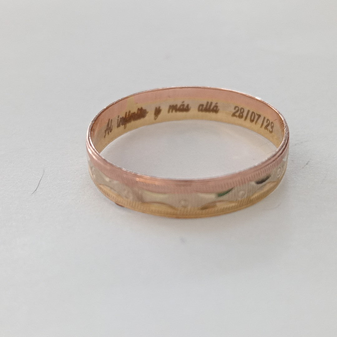 ANILLO ORO COMBINADO 8 K 1.1 GRMS (SEMINUEVO)