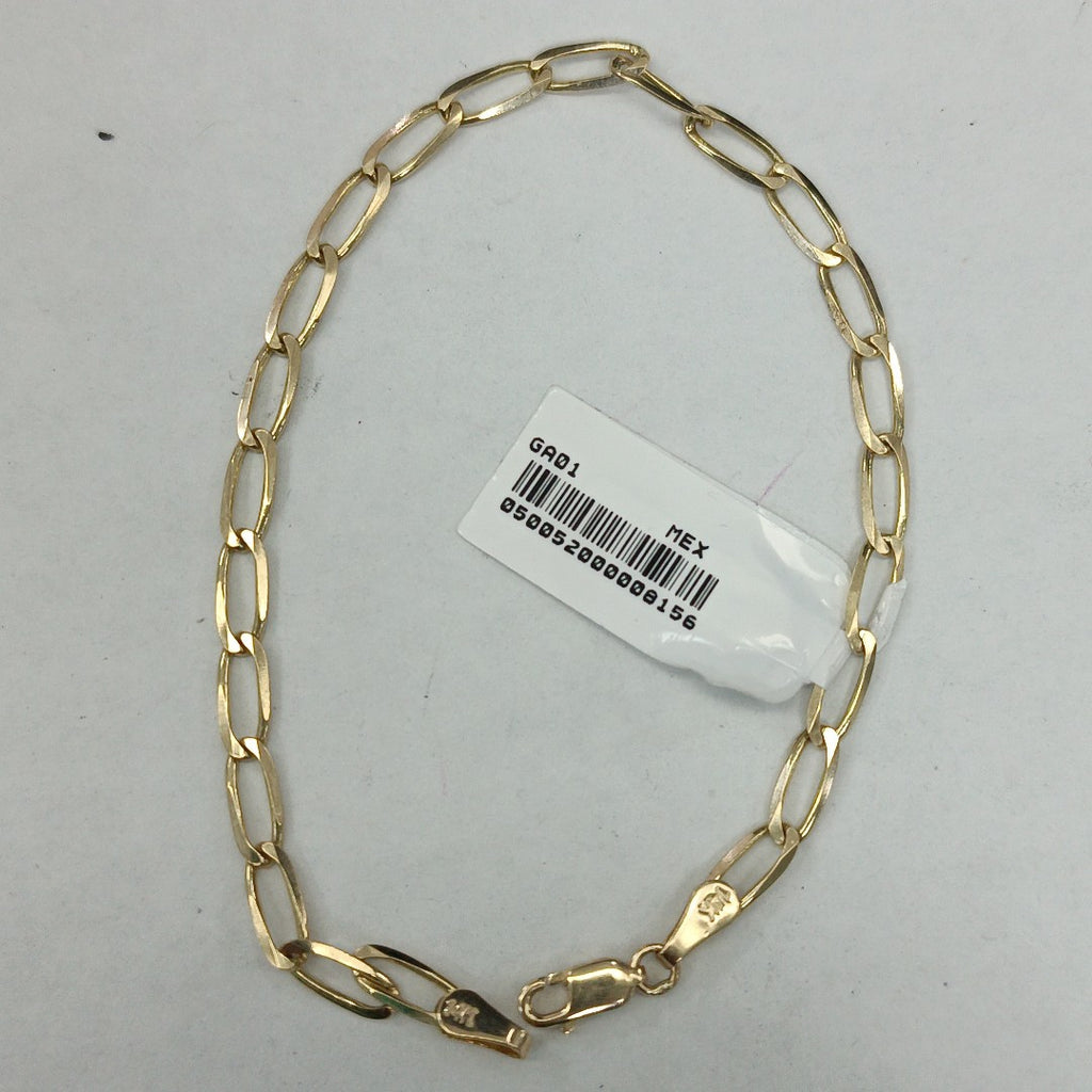 PULSERA TEJIDO ESLABONES 4.6G 21 CM 14K (NUEVO)