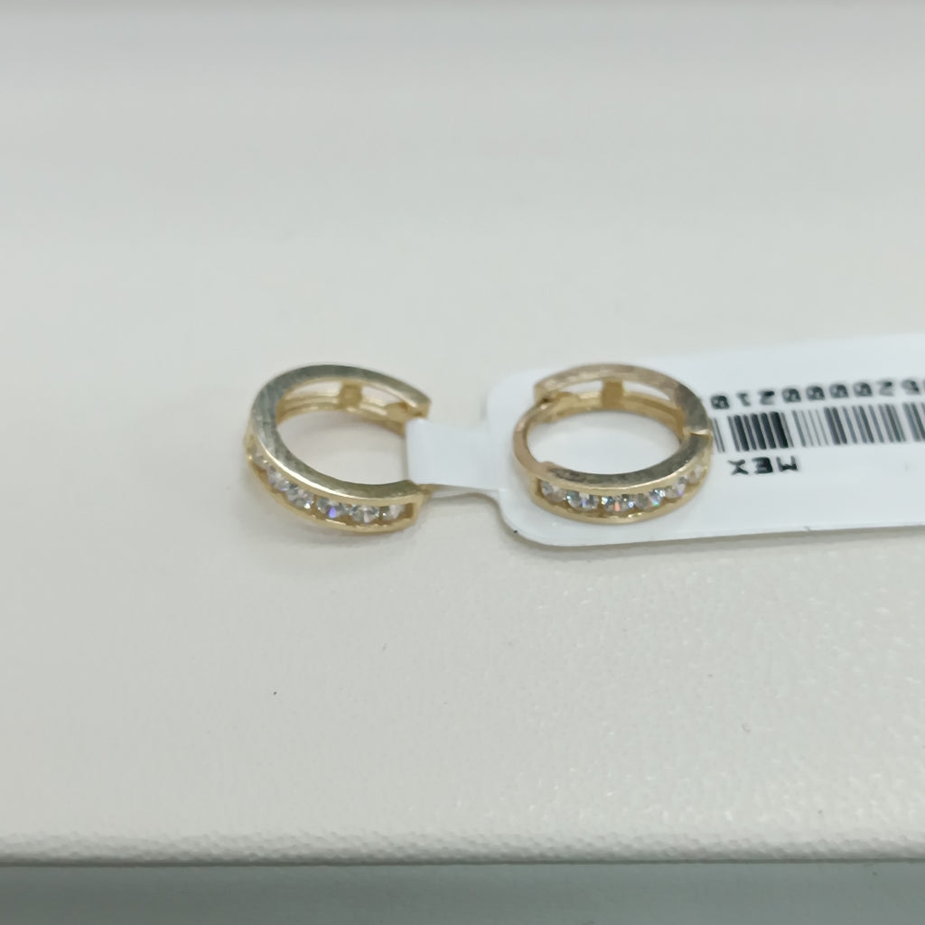 ARETES ARRACADAS C/CIRCONIAS ORO 10K 0.8 GR (NUEVO)