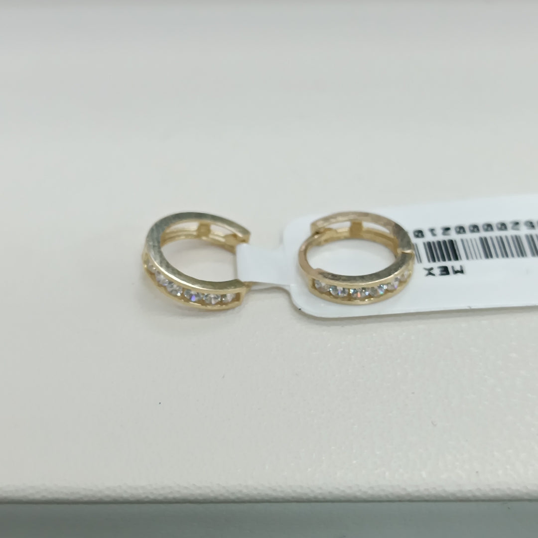 ARETES ARRACADAS C/CIRCONIAS ORO 10K 0.8 GR (NUEVO)