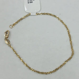 PULSERAS TEJIDO MEDIO TZL ORO 14K 18 CM 1.3 GR (NUEVO)