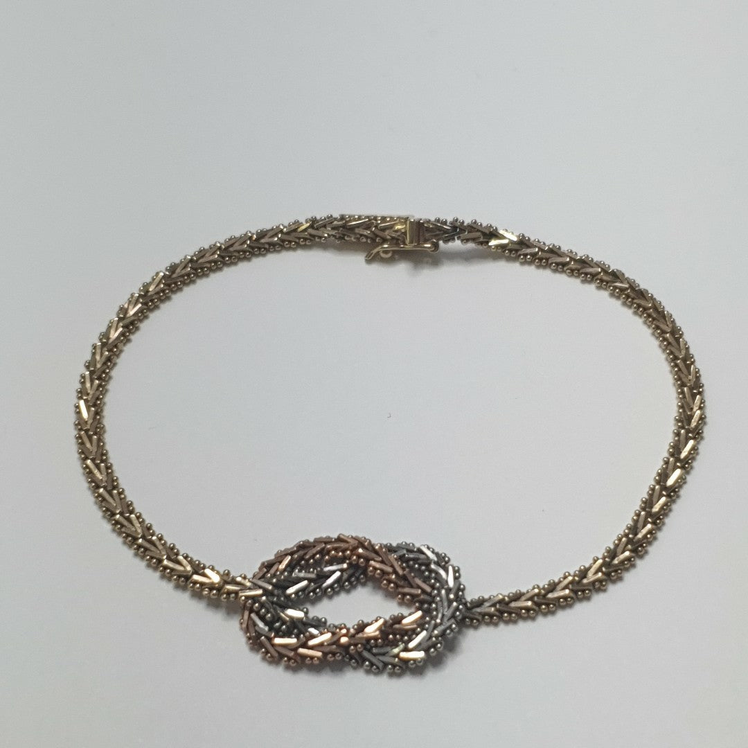 PULSERA ORO COMBINADO 14 K 8.2 GRMS (SEMINUEVO)
