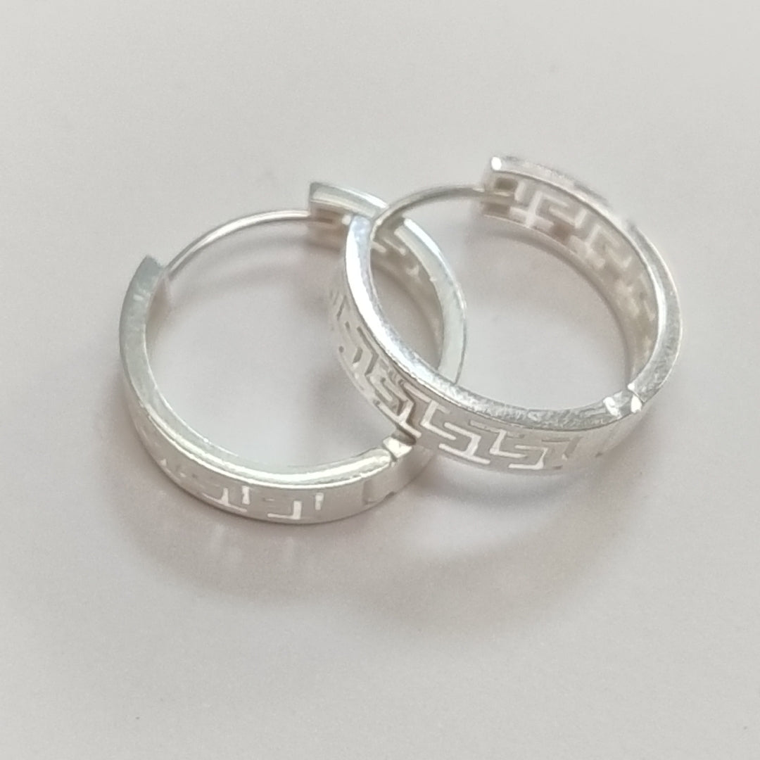 ARETES ARRACADAS GRECAS PLATA .925 4.23 GR (NUEVO)