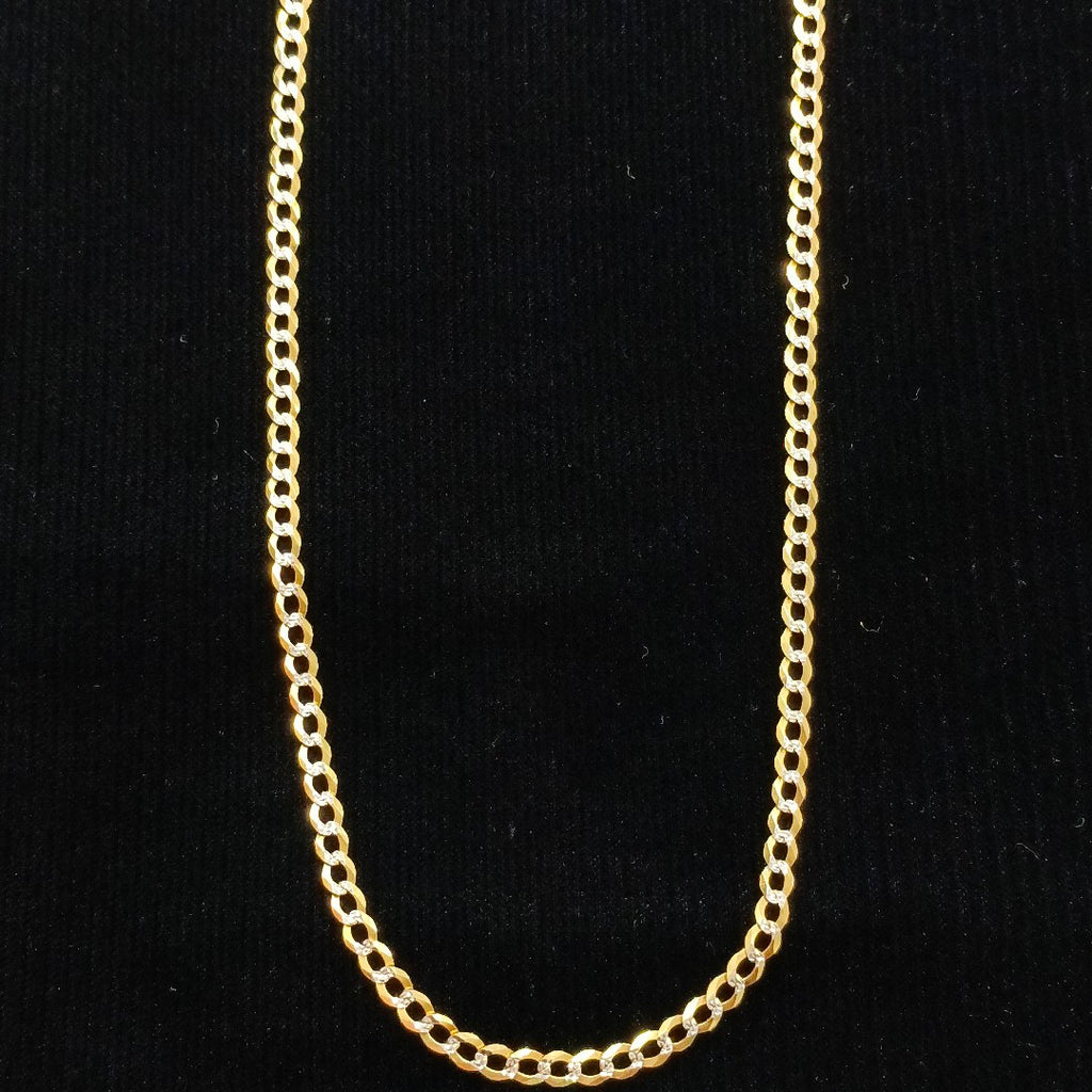 CADENAS BARBADA DIAMANTADA ORO 14K 55 CM 8.9 GR (NUEVO)