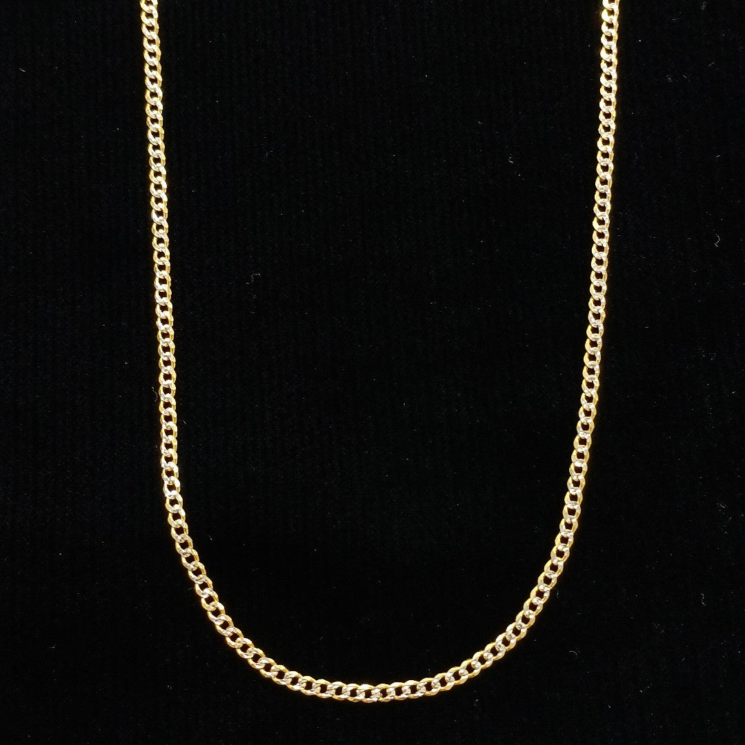CADENAS BARBADA DIAMANTADA ORO 14K 60 CM 6.2 GR (NUEVO)