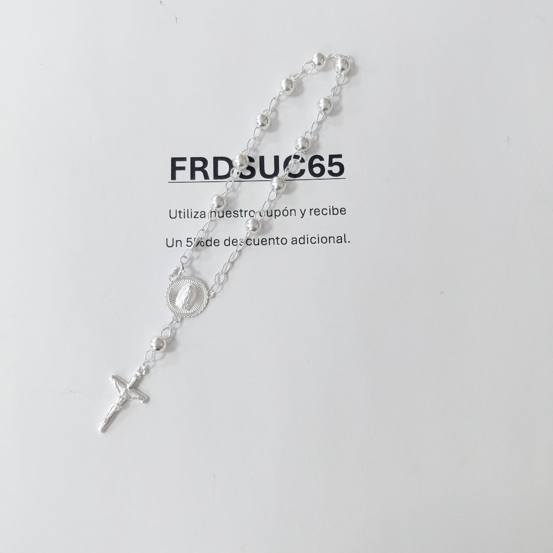 PULSERA TIPO ROSARIO PLATA .925 18 CM 4.22 GR (NUEVO)