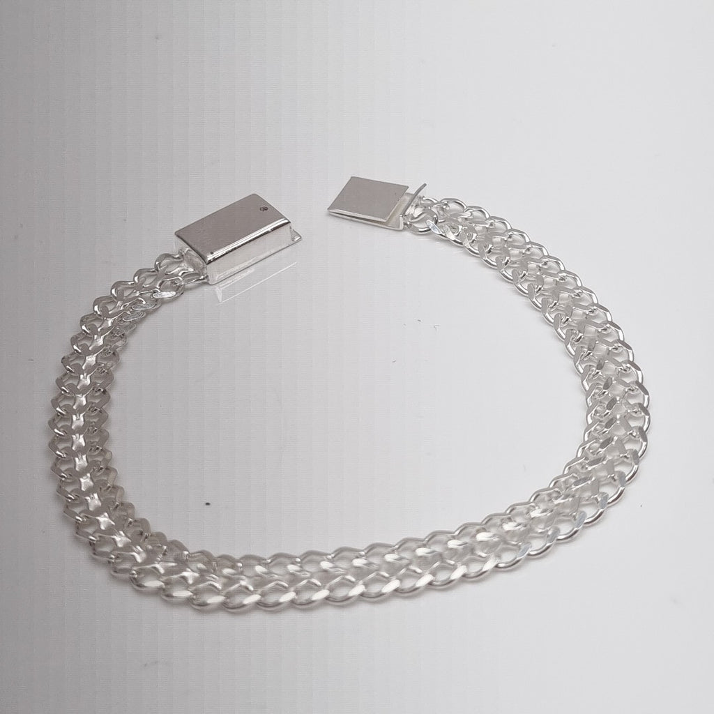 PULSERA TEJIDO CHINO PLATA .925 18 CM 7.6 GR (NUEVO)