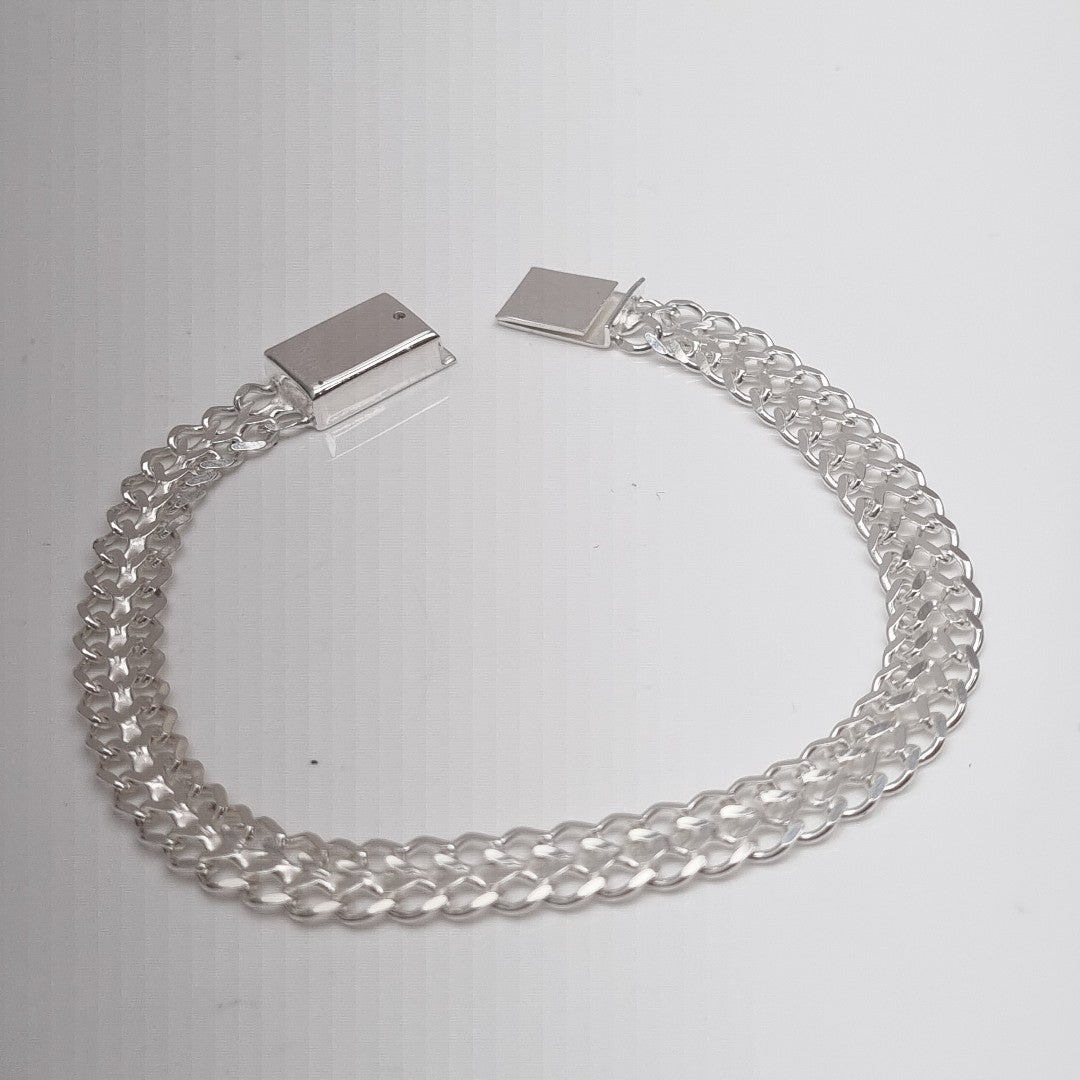 PULSERA TEJIDO CHINO PLATA .925 18 CM 7.6 GR (NUEVO)