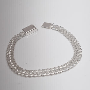 PULSERA TEJIDO CHINO PLATA .925 18 CM 7.6 GR (NUEVO)
