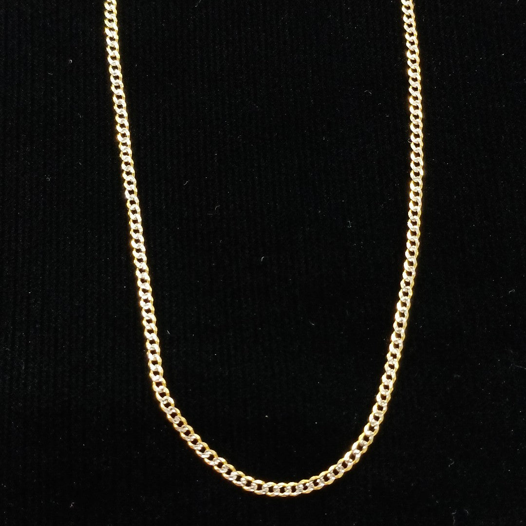 CADENAS BARBADA DIAMANTADA ORO 14K 55 CM 5.7 GR (NUEVO)