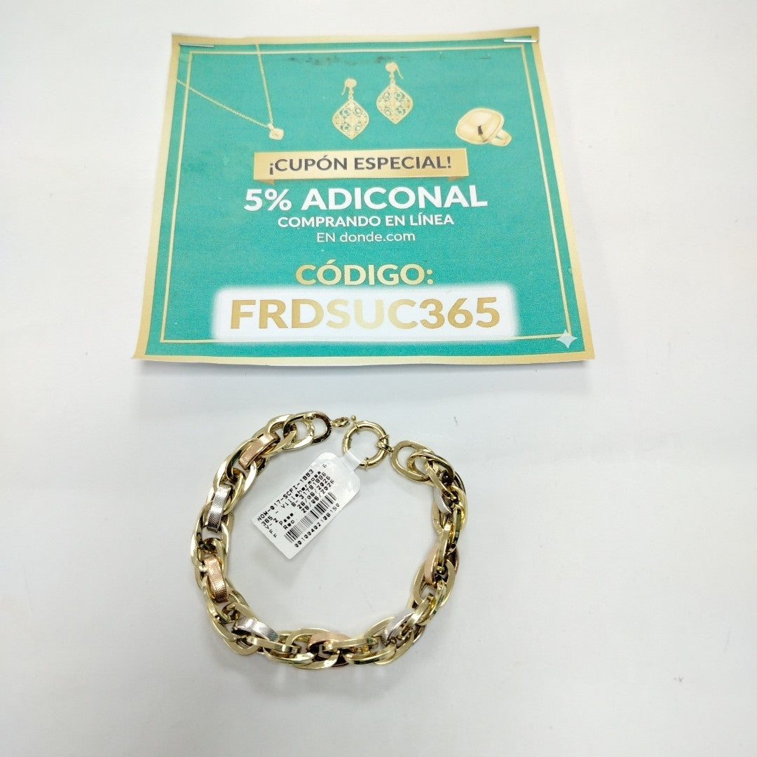 PULSERA ORO COMBINADO 14 K 14.3 GRMS (SEMINUEVO)