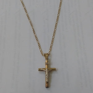 CADENA, CRUCIFIJO ORO, ORO COMBINADO 10 K 2.6 GRMS (SEMINUEVO)
