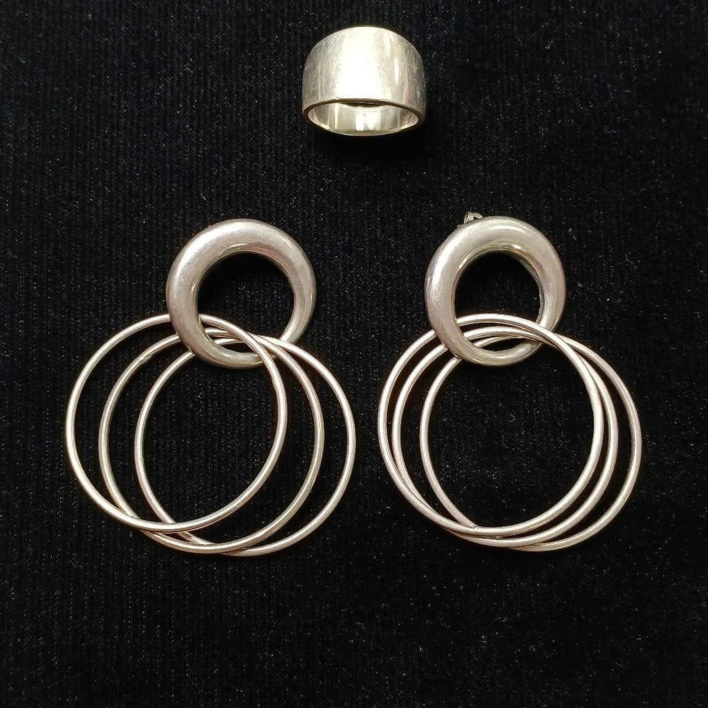 ANILLO, BROQUELES PAR PLATA 10.9 GRMS (SEMINUEVO)