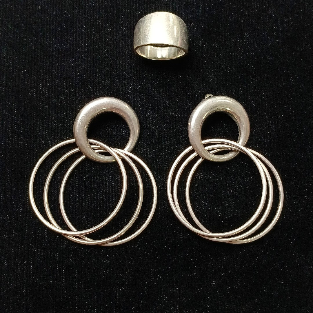 ANILLO, BROQUELES PAR PLATA 10.9 GRMS (SEMINUEVO)
