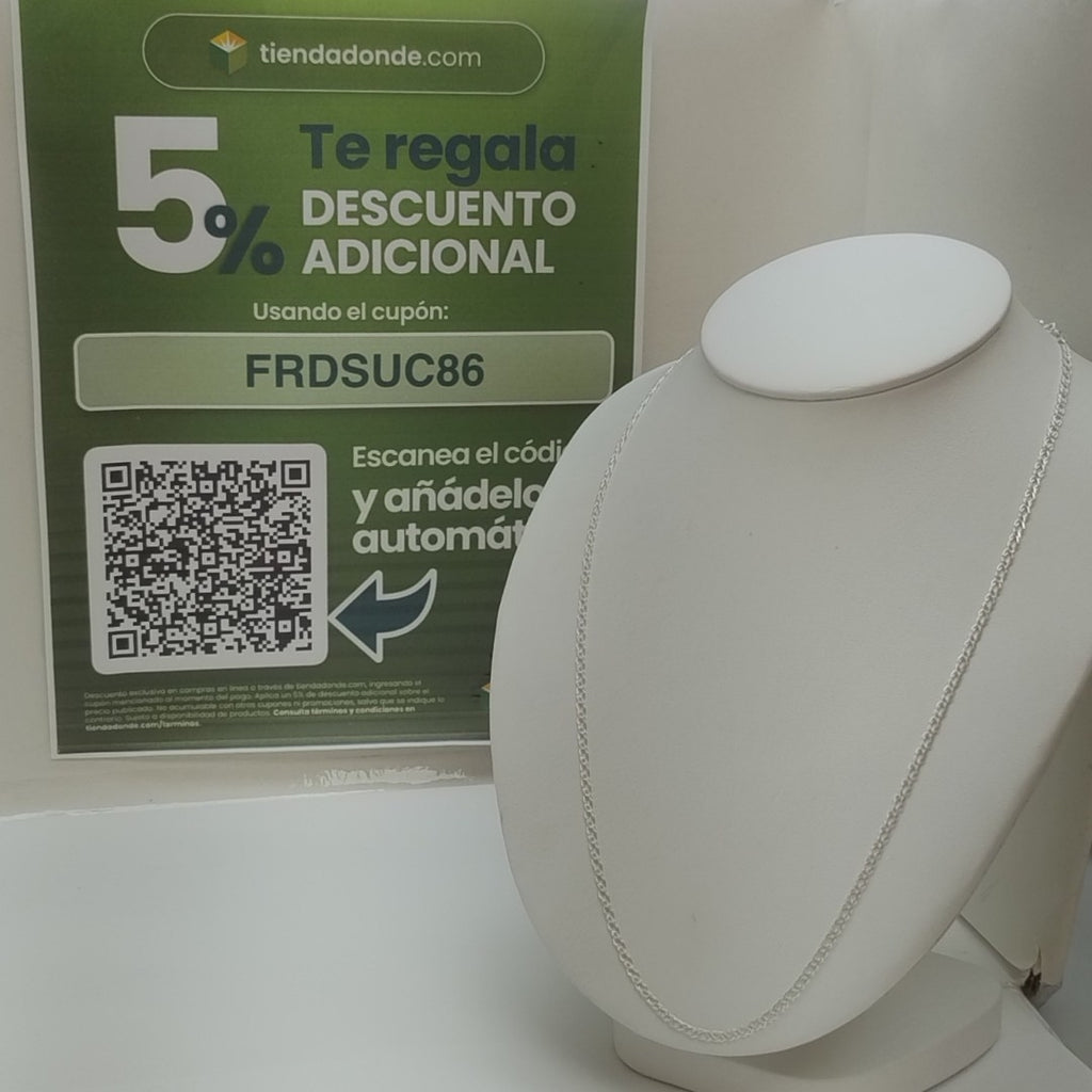 CADENA DOBLE ESLABON PLATA .925 55 CM 4.03 GR (NUEVO)