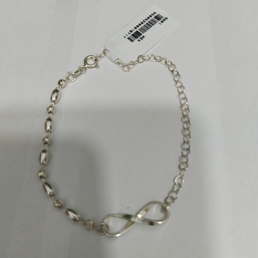 PULSERA TEJIDO INFINITO PLATA .925 18 CM 2.4 GR (NUEVO)