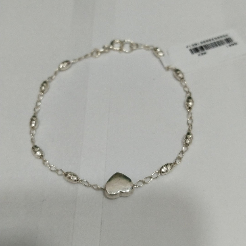 PULSERA TEJIDO CORAZON PLATA .925 18 CM 3.4 GR (NUEVO)