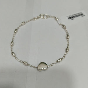 PULSERA TEJIDO CORAZON PLATA .925 18 CM 3.4 GR (NUEVO)