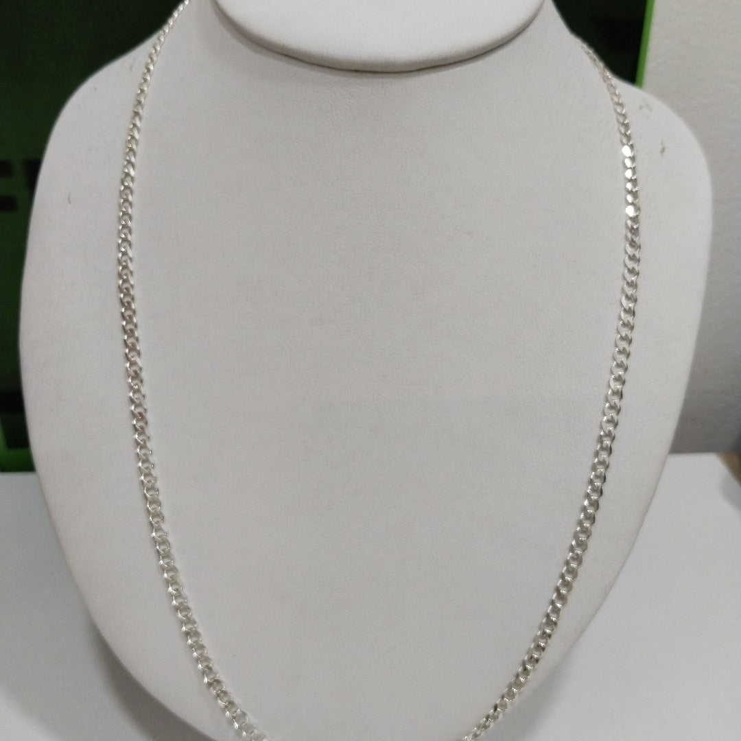 CADENA TEJIDO BARBADO PLATA .925 60 CM 13 GR (NUEVO)