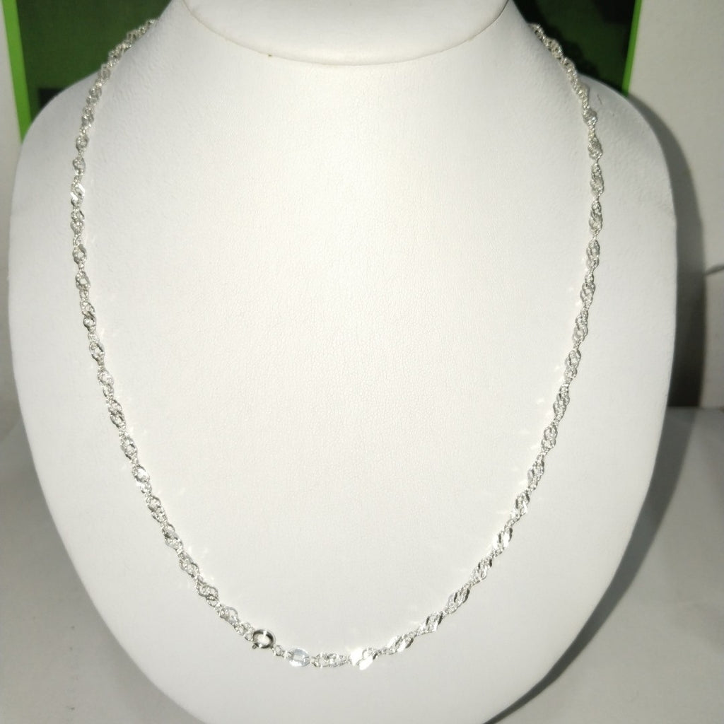 CADENA TEJIDO MEDIO TORZAL PLATA .925 55 CM 5.4 GR (NUEVO)