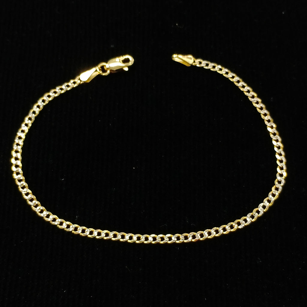PULSERAS BARBADA DIAMANTADA ORO 14K 18 CM 2.1 GR (NUEVO)