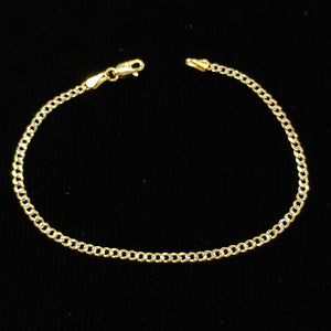 PULSERAS BARBADA DIAMANTADA ORO 14K 18 CM 2.1 GR (NUEVO)