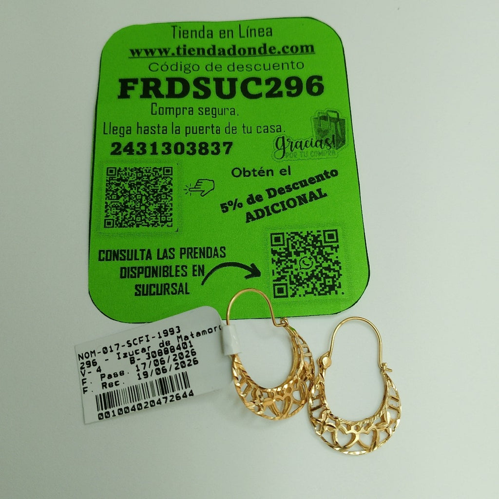 ARRACADAS PAR ORO 10 K 1.4 GRMS (SEMINUEVO)