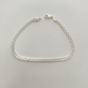 PULSERA DOBLE ESLABON PLATA .925 18 CM 3.63 GR (NUEVO)