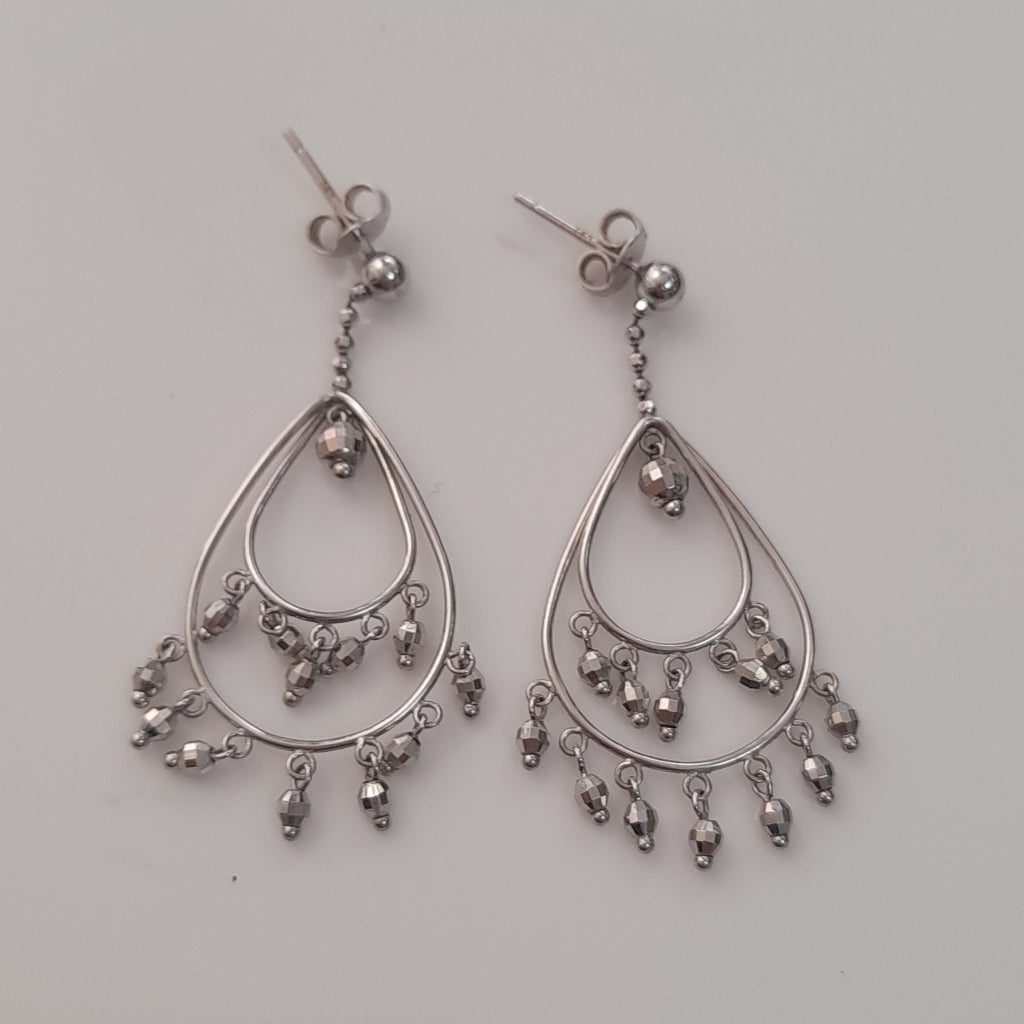 ARETES PAR ORO BLANCO 10 K 4,20 GRMS (SEMINUEVO)