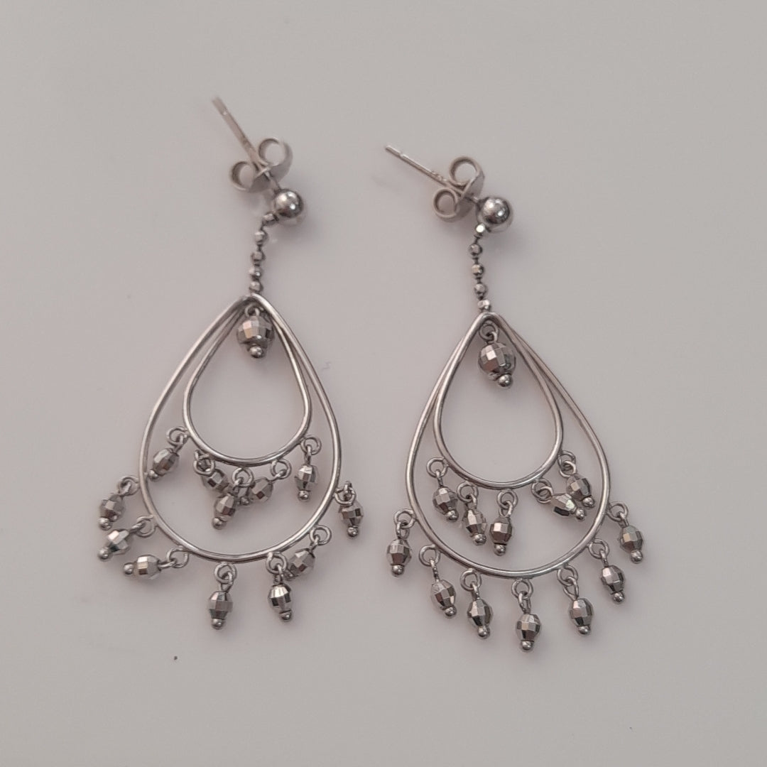 ARETES PAR ORO BLANCO 10 K 4,20 GRMS (SEMINUEVO)