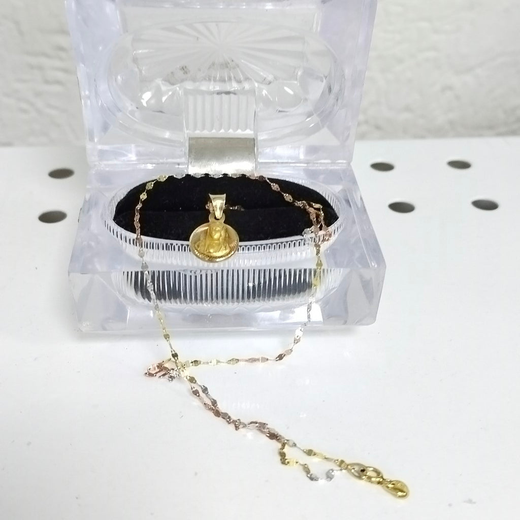CADENA,MEDALLA RELIGIOSA ORO 14 K 1,60 GRMS (SEMINUEVO)