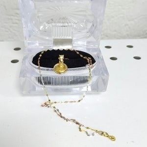 CADENA,MEDALLA RELIGIOSA ORO 14 K 1,60 GRMS (SEMINUEVO)