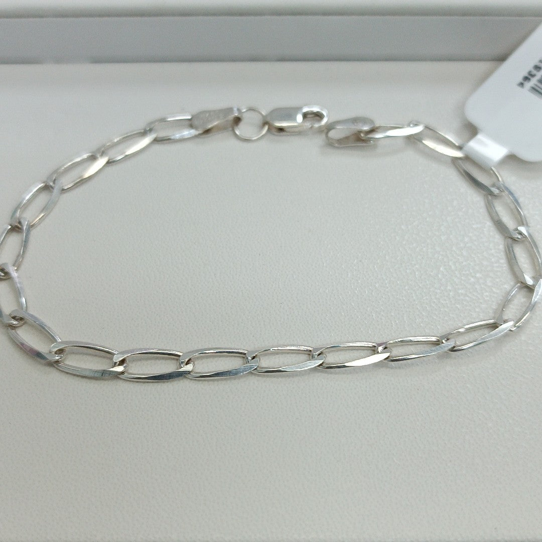PULSERA TEJIDO ESLABONES PLATA .925 18 CM 3.6 GR (NUEVO)