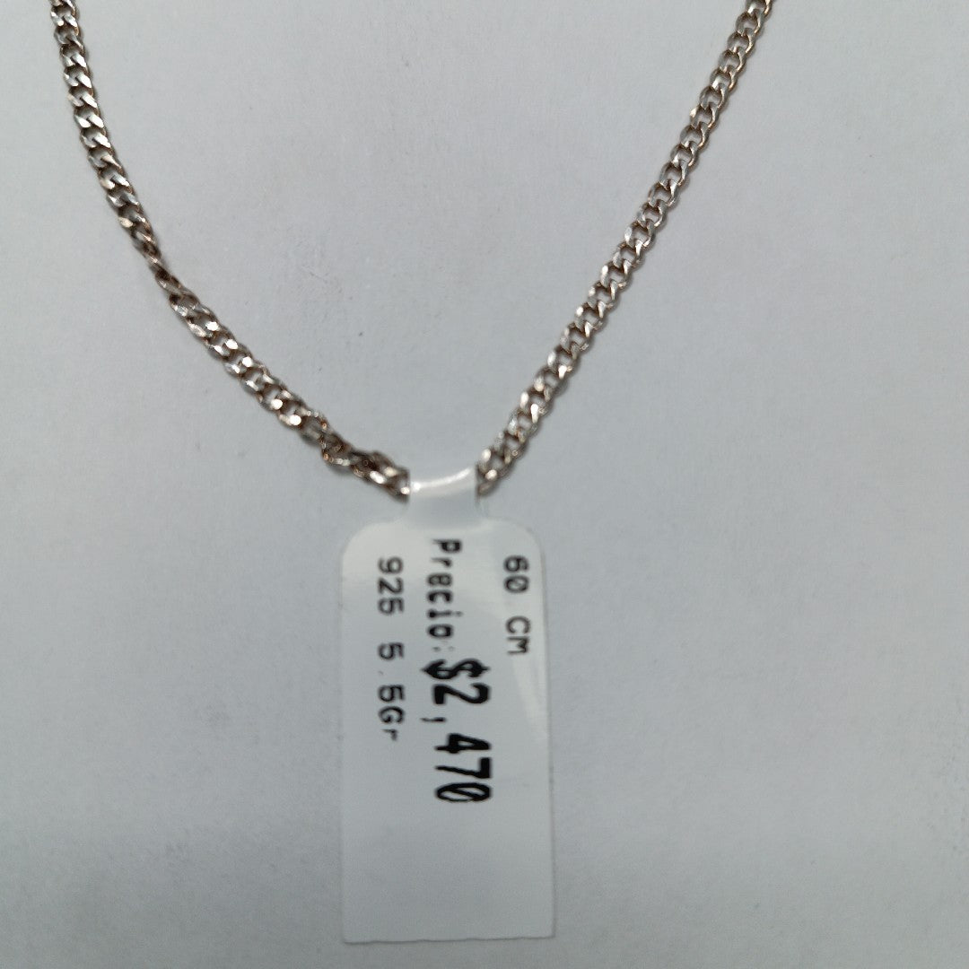 CADENA TEJIDO BARBADO PLATA .925 60 CM 5.5 GR (NUEVO)