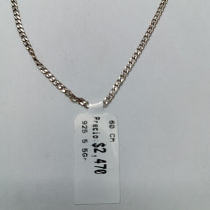 CADENA TEJIDO BARBADO PLATA .925 60 CM 5.5 GR (NUEVO)