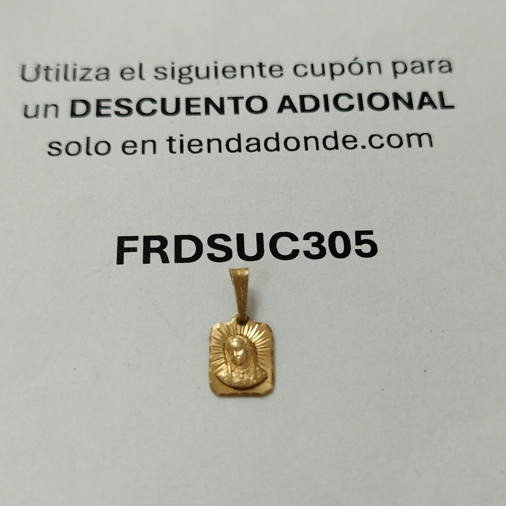 DIJE, MEDALLA RELIGIOSA ORO 14 K 0.5 GRMS (SEMINUEVO)