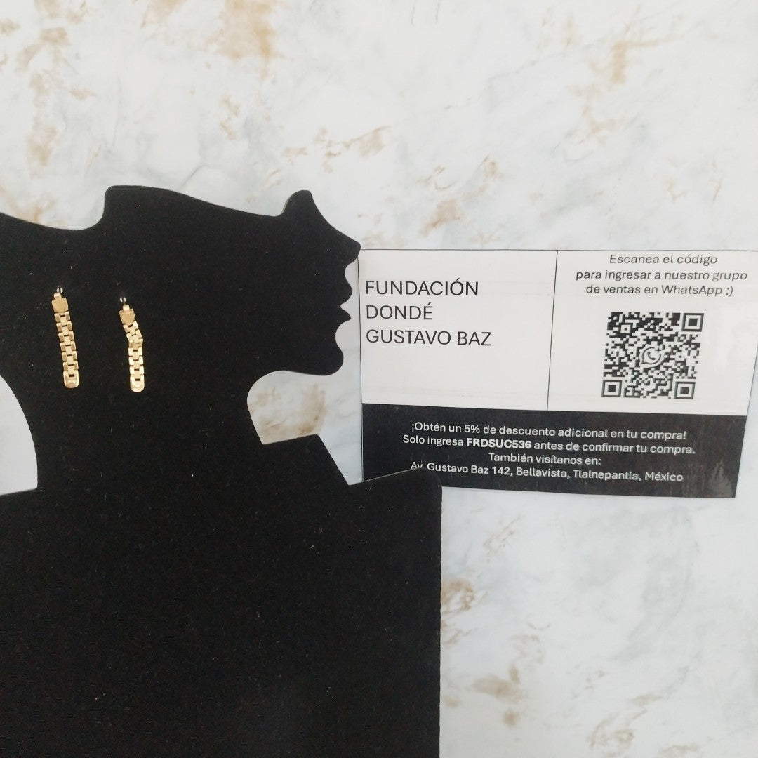 ARETES PAR ORO 14 K 1.6 GRMS (SEMINUEVO)