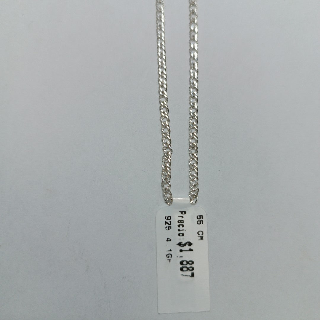 CADENA TEJIDO ESLABONES PLATA .925 55 CM 4.1 GR (NUEVO)