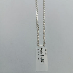 CADENA TEJIDO ESLABONES PLATA .925 55 CM 4.1 GR (NUEVO)