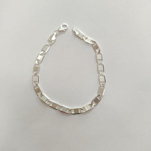 PULSERA TEJIDO ESPEJO PLATA .925 21 CM 7.5 GR (NUEVO)