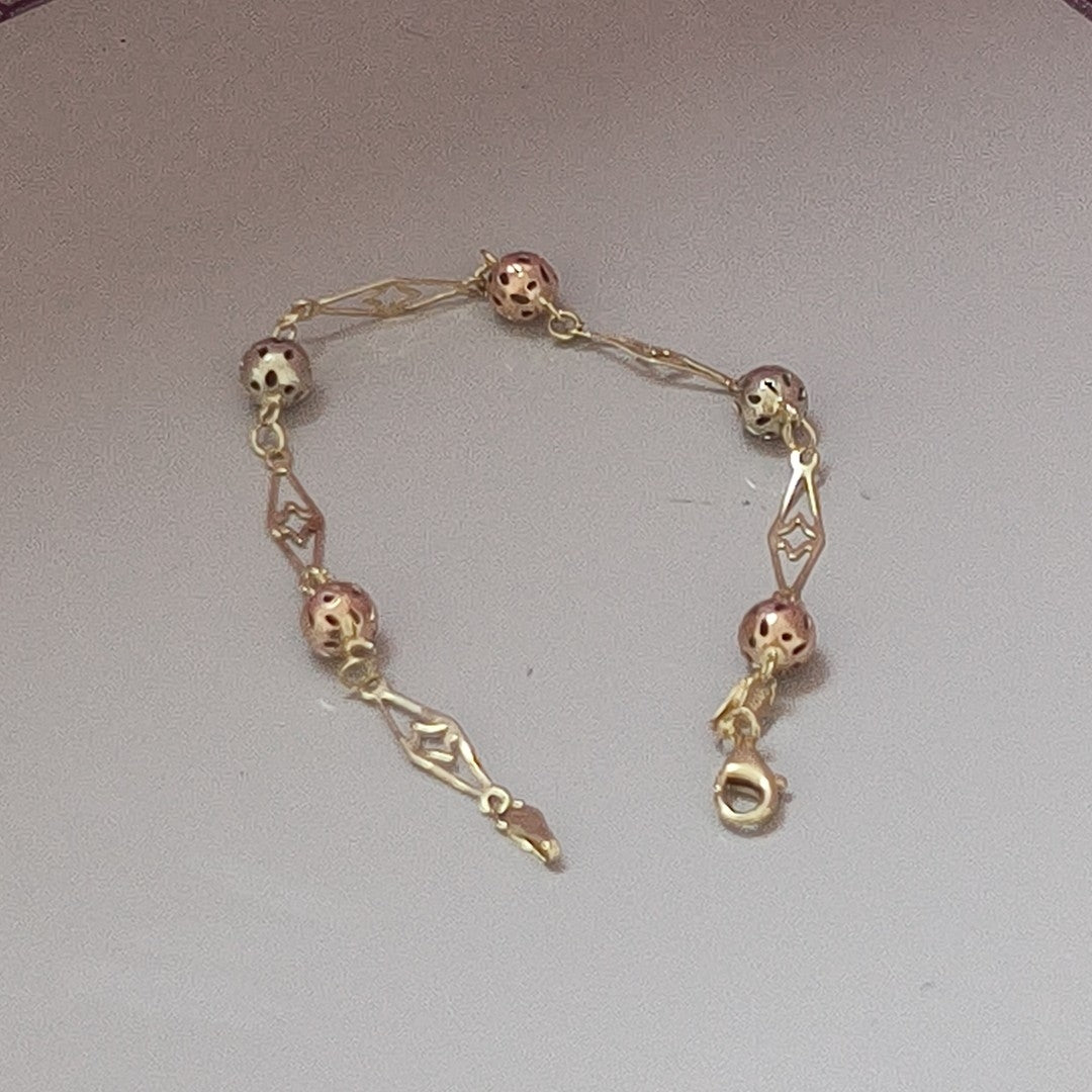 PULSERA ORO COMBINADO 10 K 4.2 GRMS (SEMINUEVO)