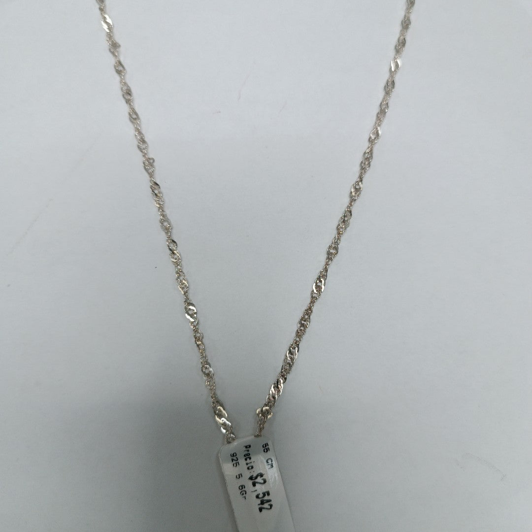 CADENA TEJIDO MEDIO TORZAL PLATA .925 55 CM 5.6 GR (NUEVO)