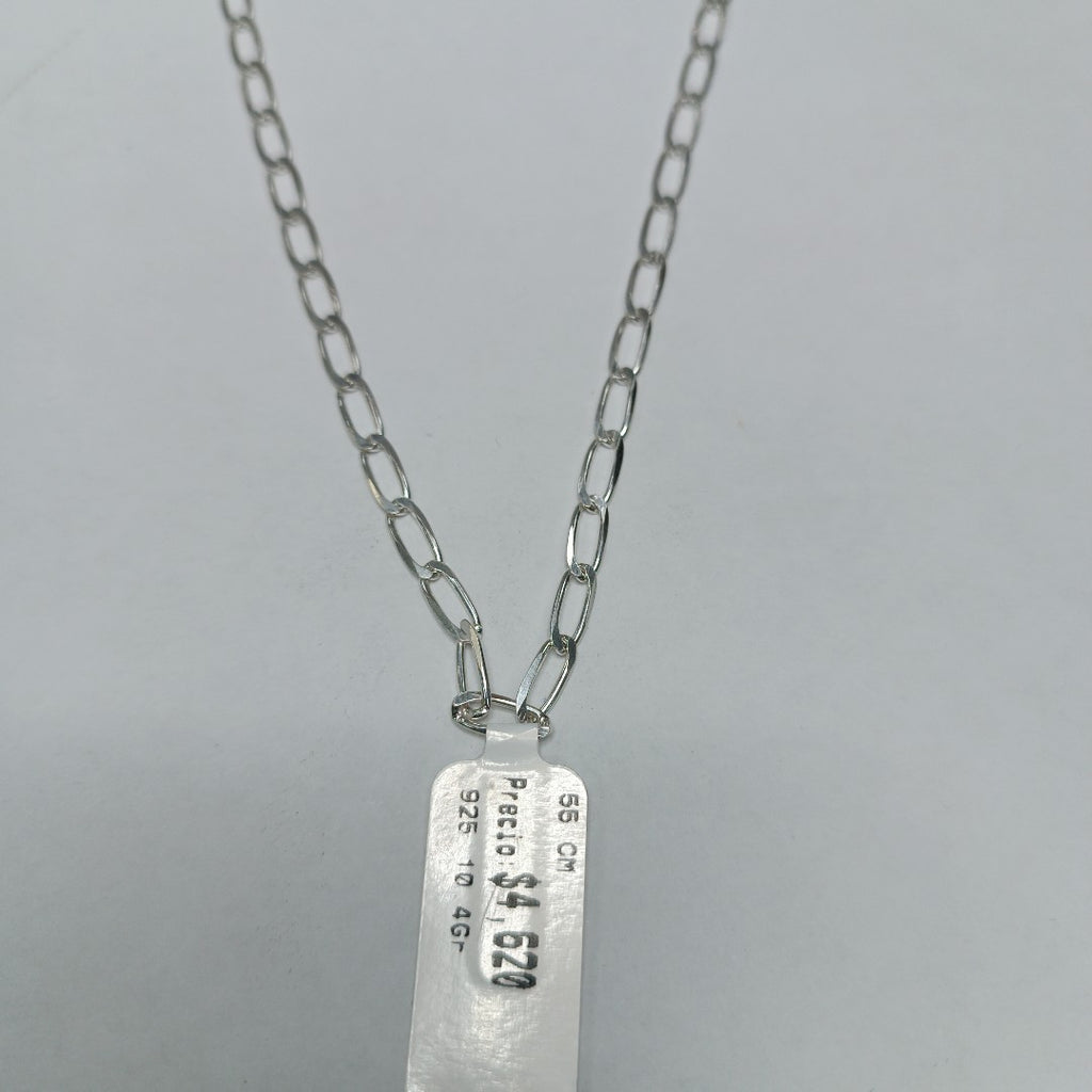CADENA TEJIDO ESLABONES PLATA .925 55 CM 10.4 GR (NUEVO)