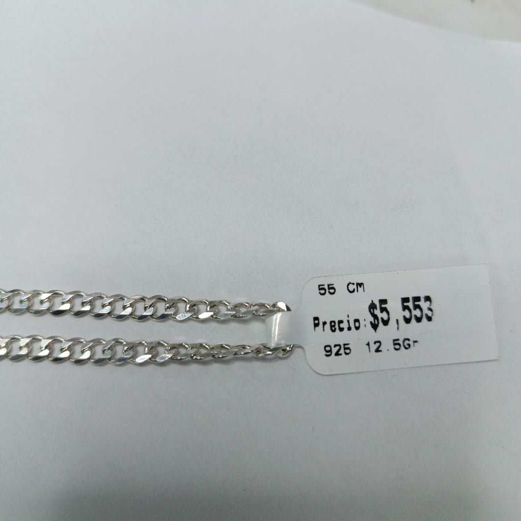 CADENA TEJIDO BARBADO PLATA .925 55 CM 12.5 GR (NUEVO)